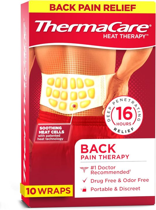 ThermaCare Advanced Back and Hip heat wraps packaging
